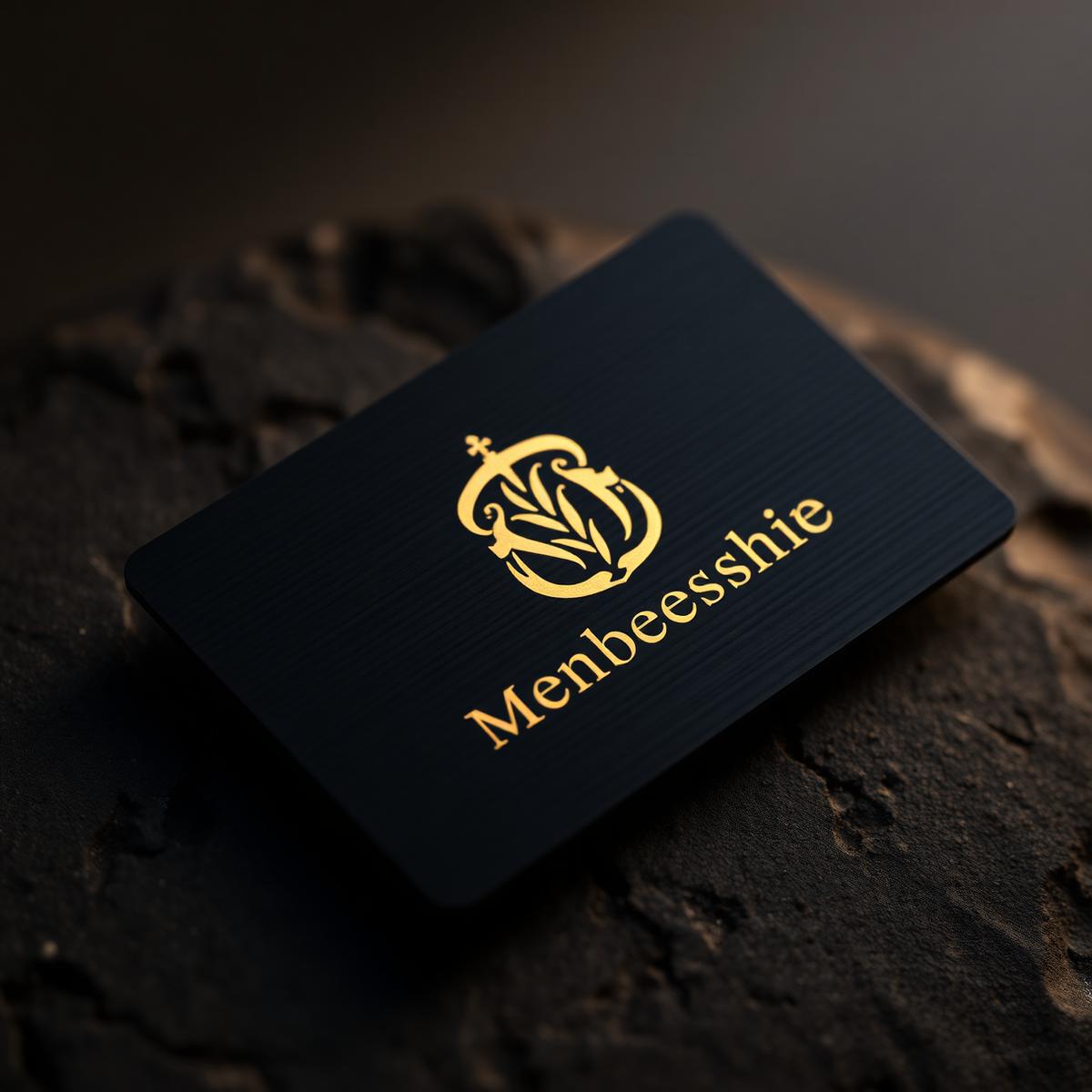 The Royal Relax black-metal membership card with gold foil crest